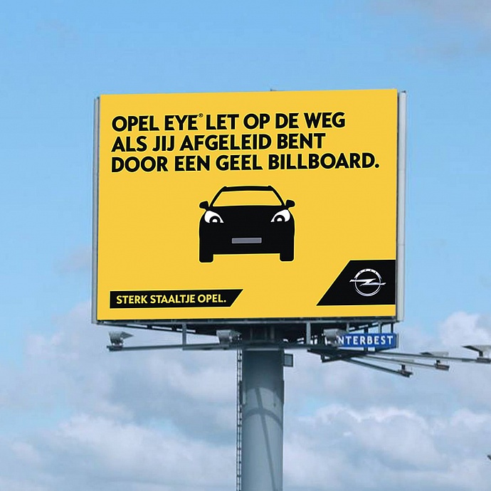 Opel: Yellow billboard