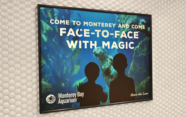 Monterey Bay Aquarium takes over the entire Bart station with its "Share the Love" campaign by Oakland-based agency EVB